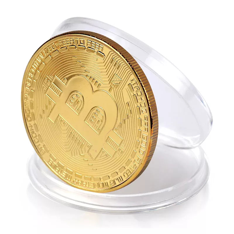 Gold Plated Bitcoin Collectible Coin - Physical Crypto Decoration