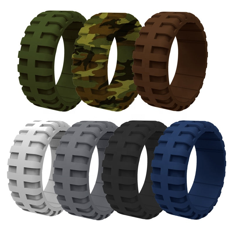 Mens rubber Rings Camo Silicone Rings Men