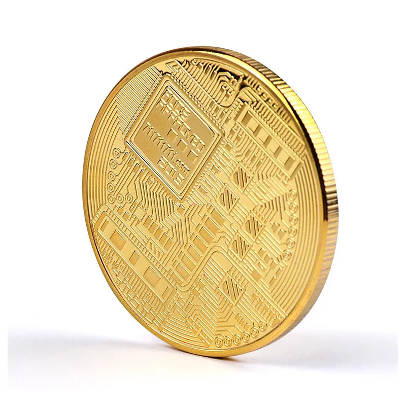 Gold Plated Bitcoin Collectible Coin - Physical Crypto Decoration