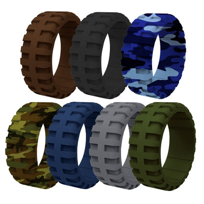 Mens rubber Rings Camo Silicone Rings Men