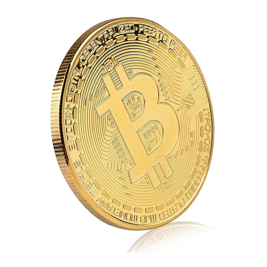 Gold Plated Bitcoin Collectible Coin - Physical Crypto Decoration