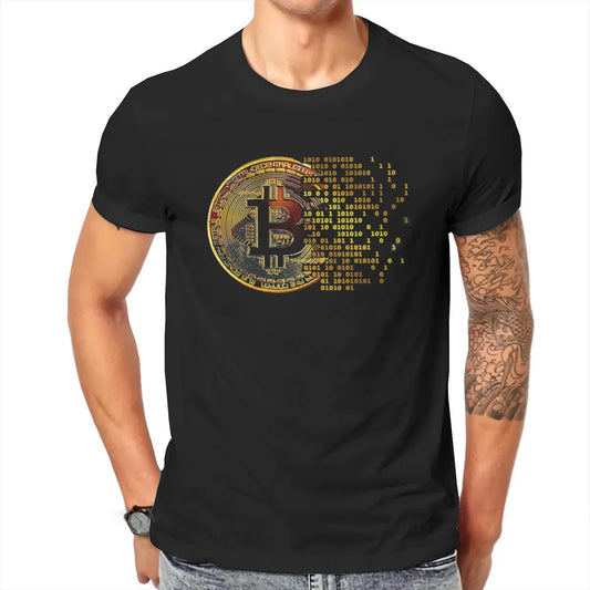 I Love Bitcoin Art Tshirt  Loose Cotton Crewneck T Shirt