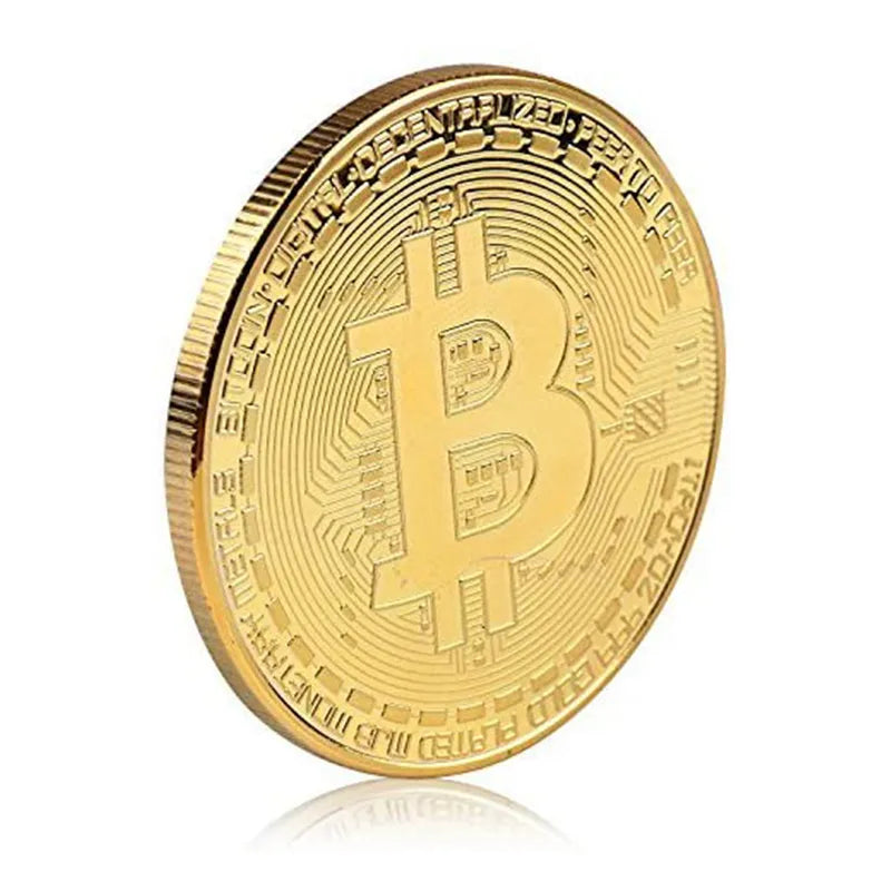 Gold Plated Bitcoin Collectible Coin - Physical Crypto Decoration