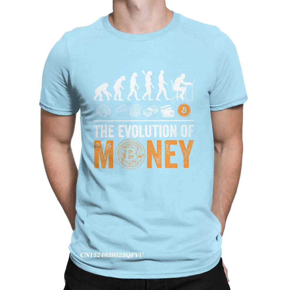 Men Women's Tee Shirt Bitcoin Evolution of Money BTC