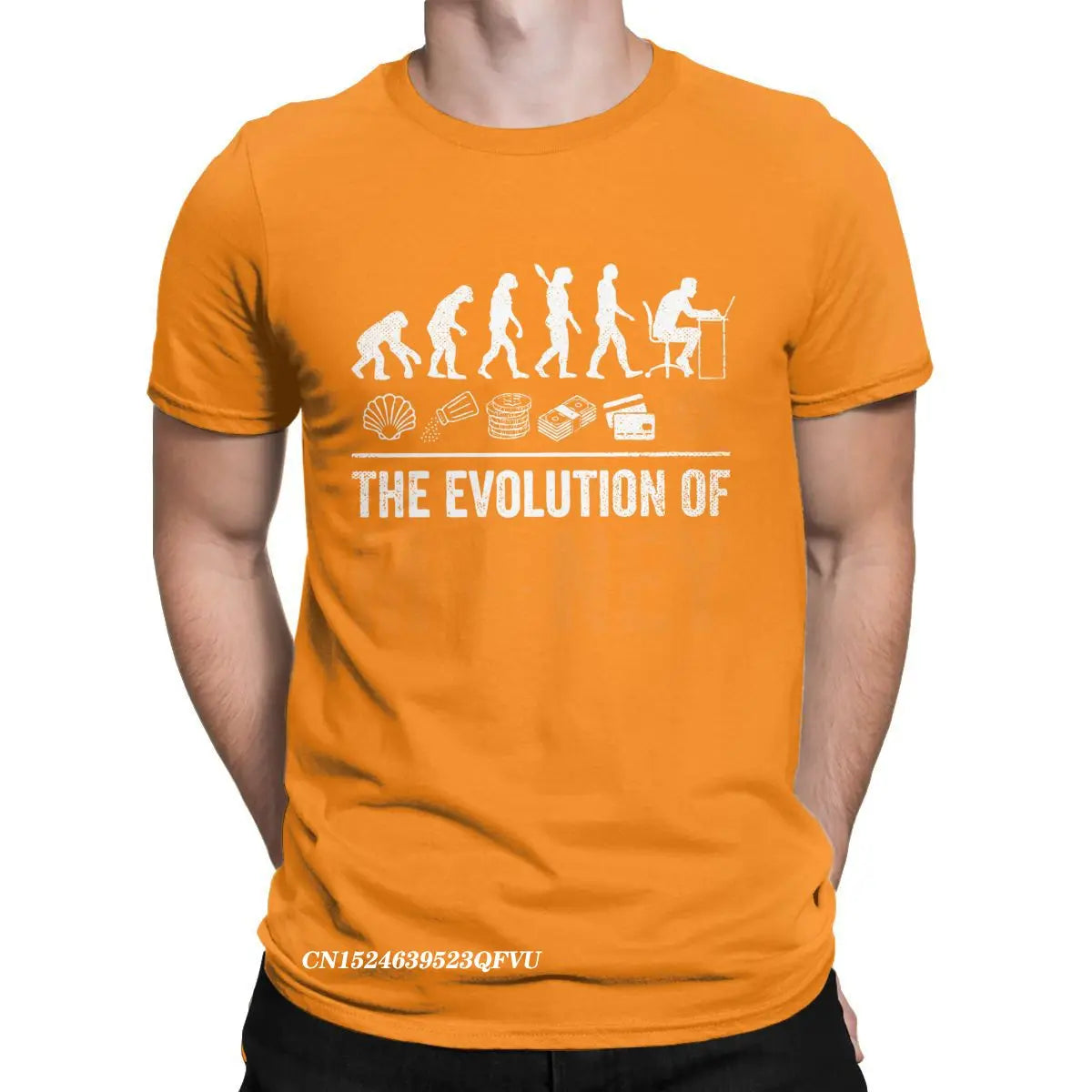 Men Women's Tee Shirt Bitcoin Evolution of Money BTC