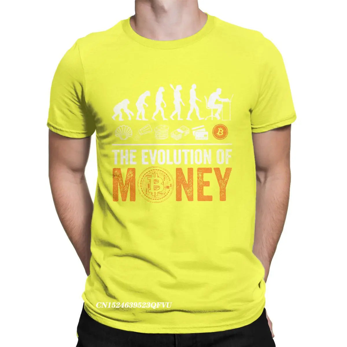 Men Women's Tee Shirt Bitcoin Evolution of Money BTC