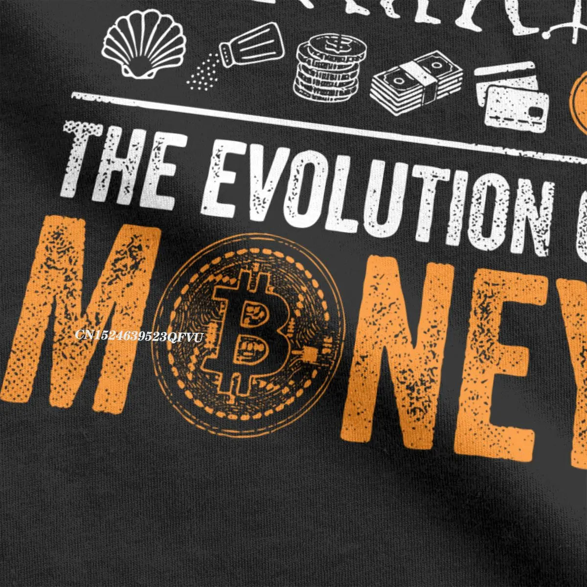 Men Women's Tee Shirt Bitcoin Evolution of Money BTC