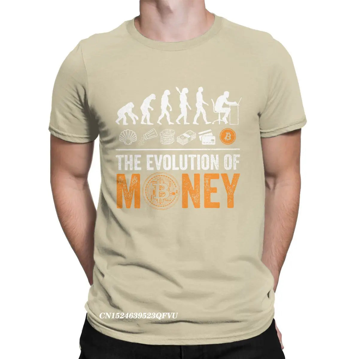 Men Women's Tee Shirt Bitcoin Evolution of Money BTC