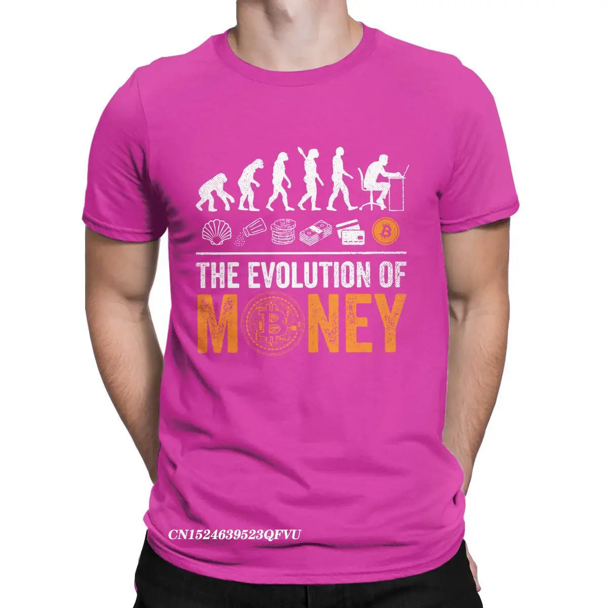 Men Women's Tee Shirt Bitcoin Evolution of Money BTC