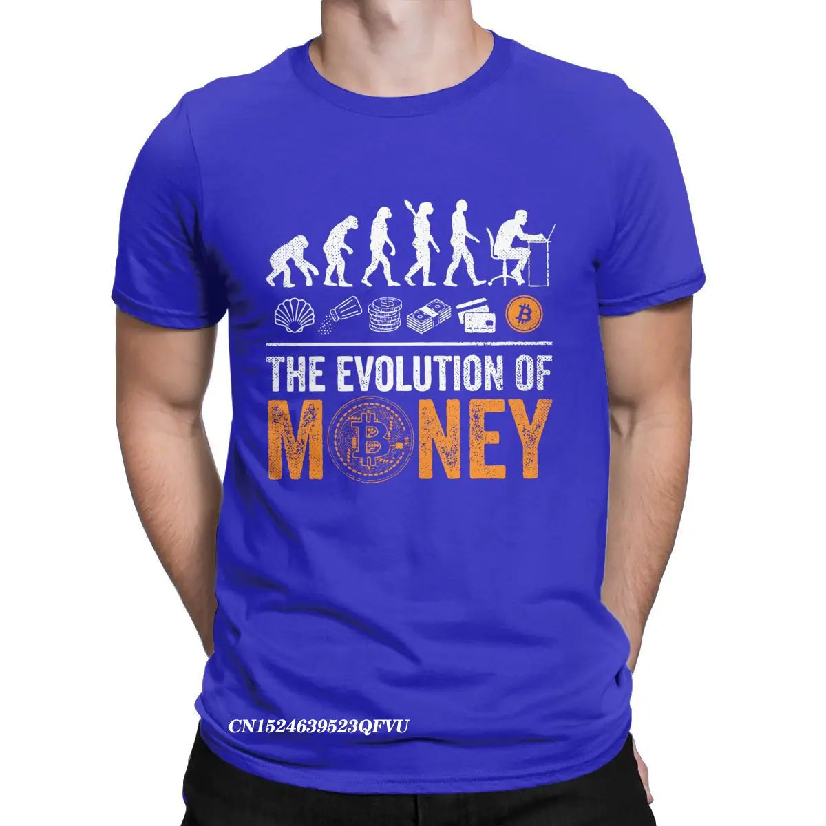 Men Women's Tee Shirt Bitcoin Evolution of Money BTC