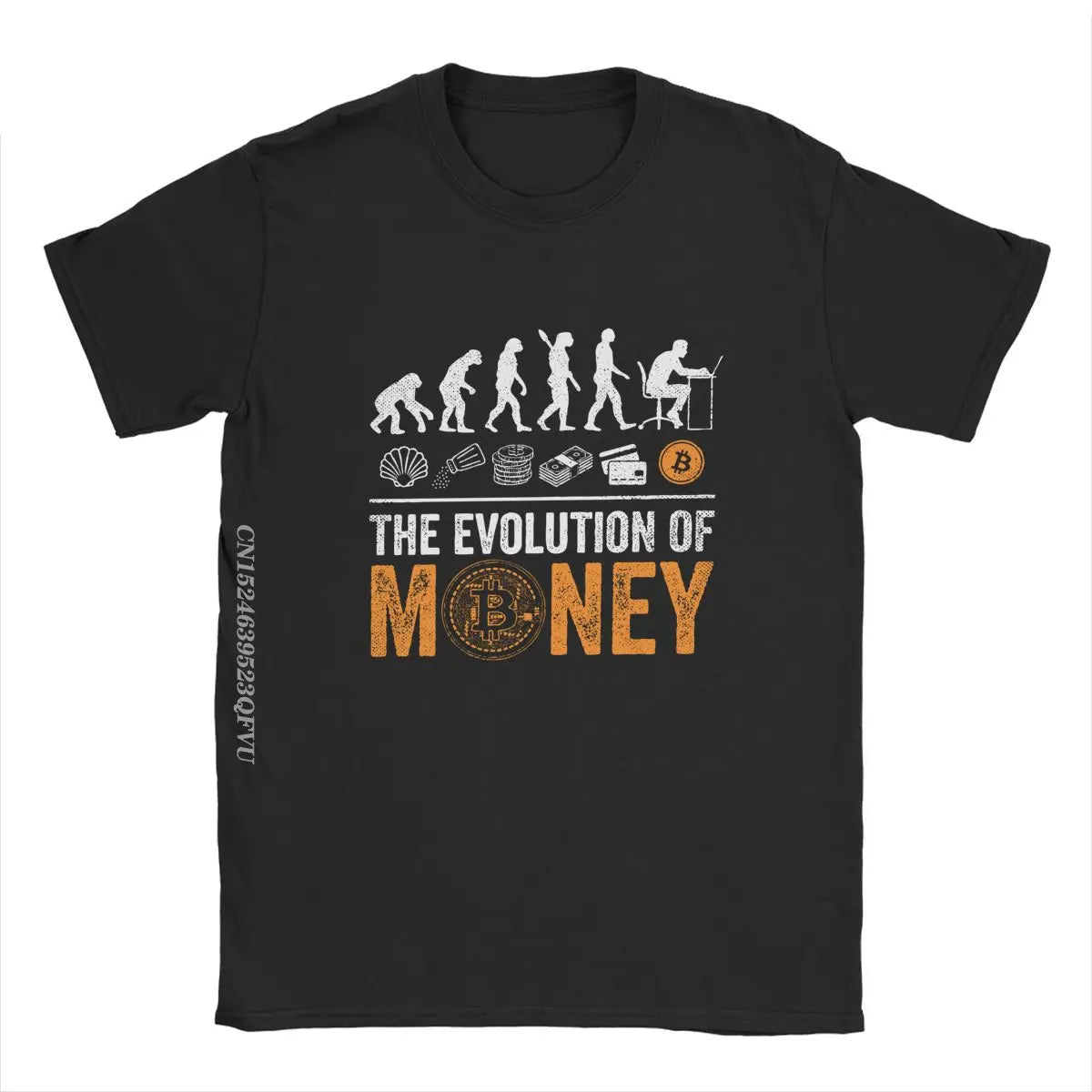 Men Women's Tee Shirt Bitcoin Evolution of Money BTC